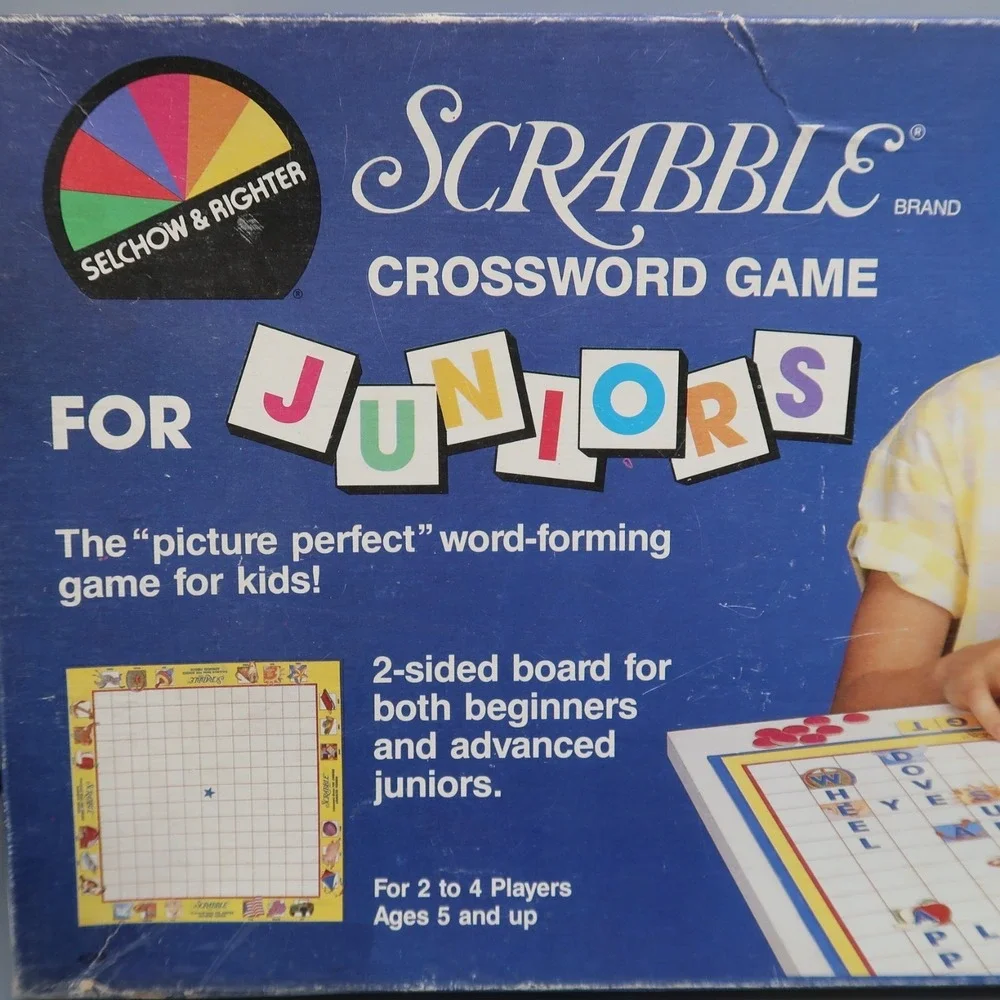 Vintage Scrabble Junior Crossword‎ Game Milton Bradley 1989